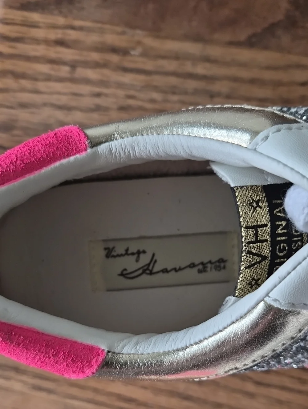 Vintage Havana Women's Hot Pink and Metallic Gold Low-Top Sneaker